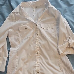 White Casual Button Down Shirt
